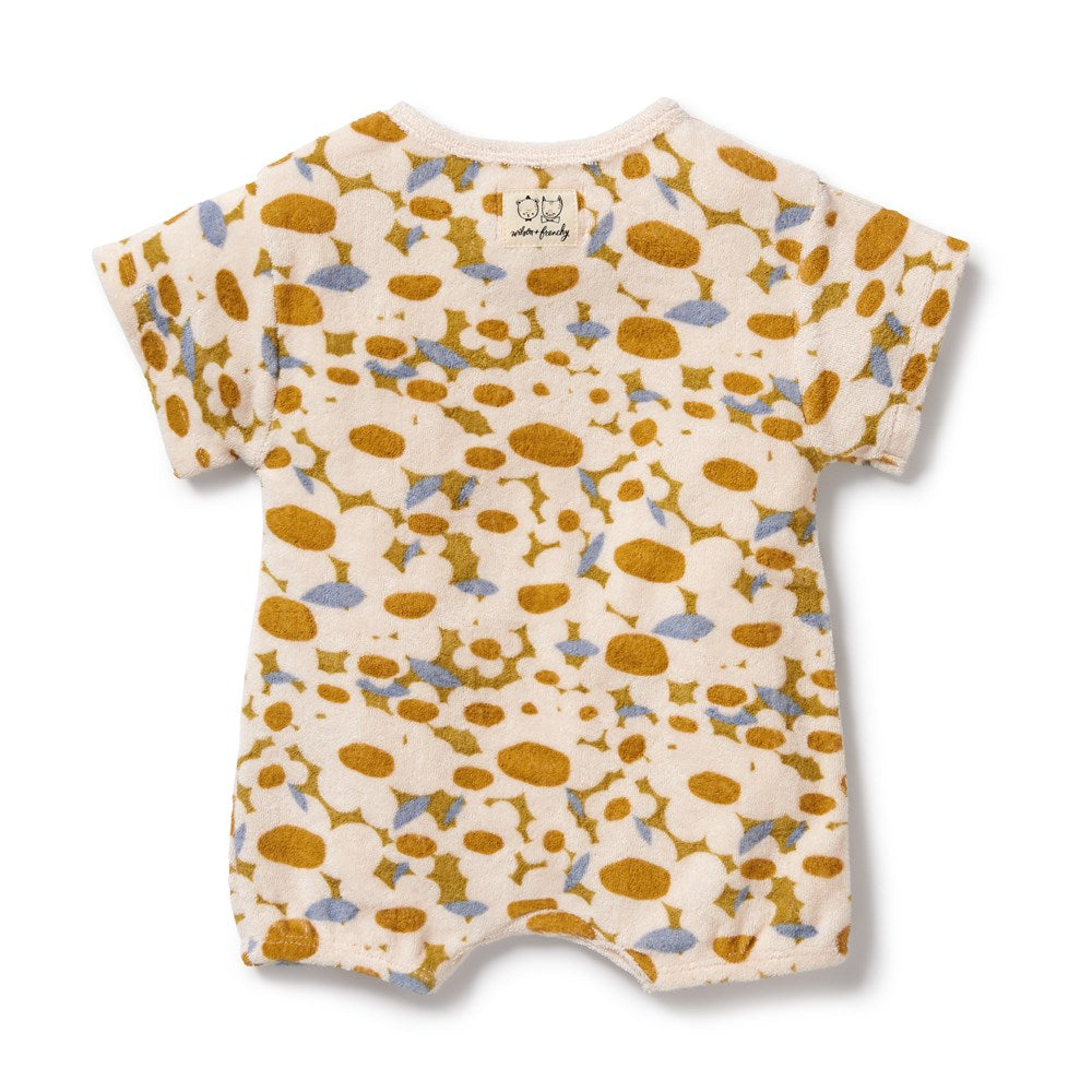 Organic Cotton Flower Burst Baby Growsuit - Soft & Breathable Infant Romper for Newborns & Toddlers - Perfect for Playtime, Daycare & Comfortable Sleep