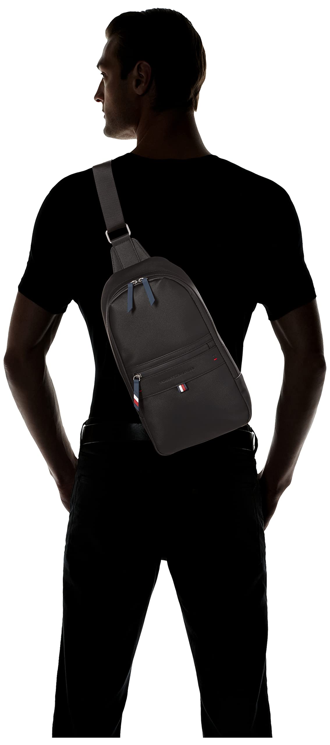 Tommy Hilfiger Men's Leo Sling Backpack - Lightweight Travel & Commuter Backpack for Work, Gym & Outdoor Activities