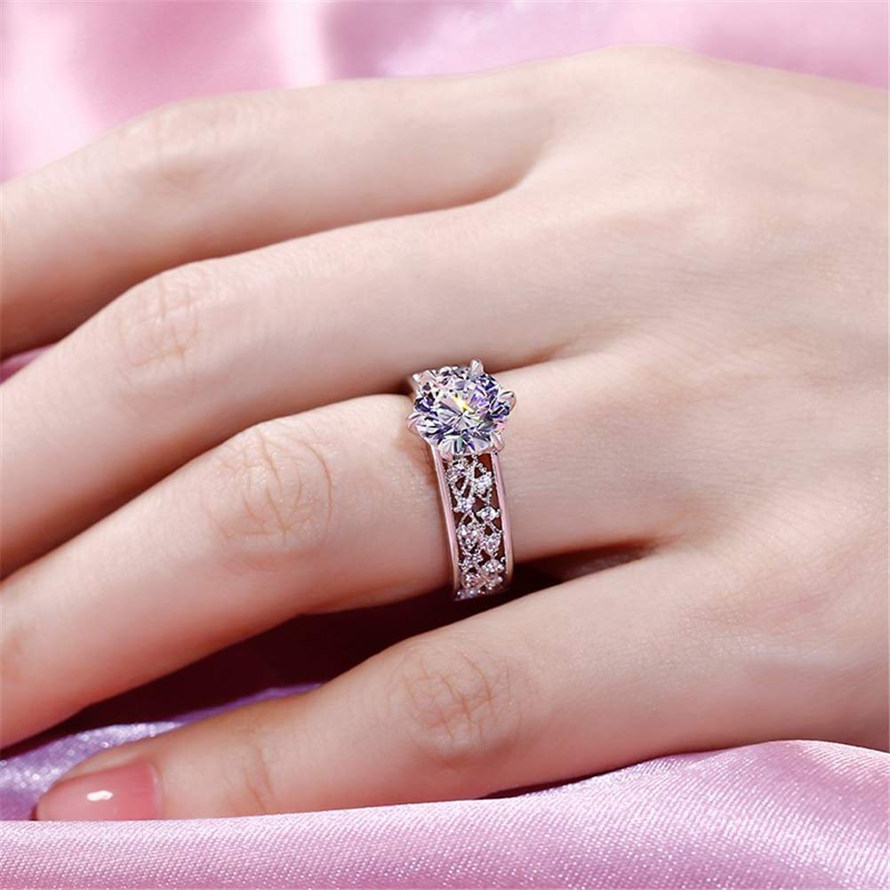 Jeulia 3 Carat Vintage Style Sterling Silver Engagement Ring for Women - Round Cut Cubic Zirconia Wedding Band, Anniversary & Promise Ring | Perfect for Proposals, Bridal Jewelry & Special Occasions