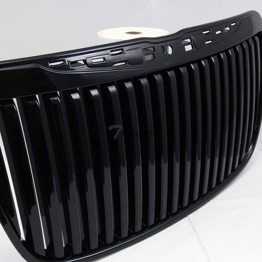 Glossy Black ABS Front Bumper Grille Guard Compatible with 2011-2014 Chrysler 300 & 300C | Luxury Vertical Hood Grill for Enhanced Vehicle Protection & Style