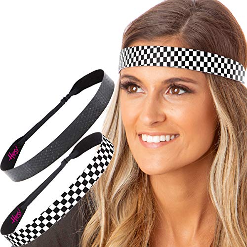 Wide Black & Black Geo 2pk