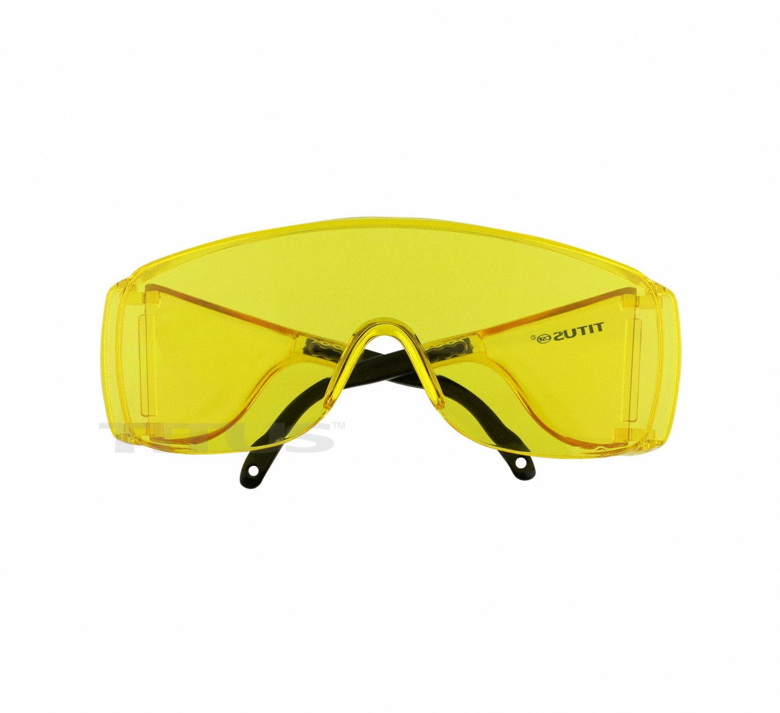 TITUS Large Industrial & Scientific Safety Glasses with Pouch - OTG Compatible, Yellow Lens for Eye Protection | Perfect for Construction, Lab Work & DIY Projects
