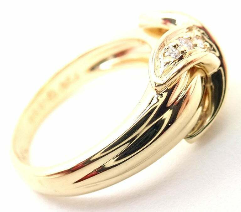 Authentic Tiffany & Co 18K Yellow Gold Diamond Signature X Band Ring for Women - Luxury Wedding, Anniversary & Engagement Jewelry Gift