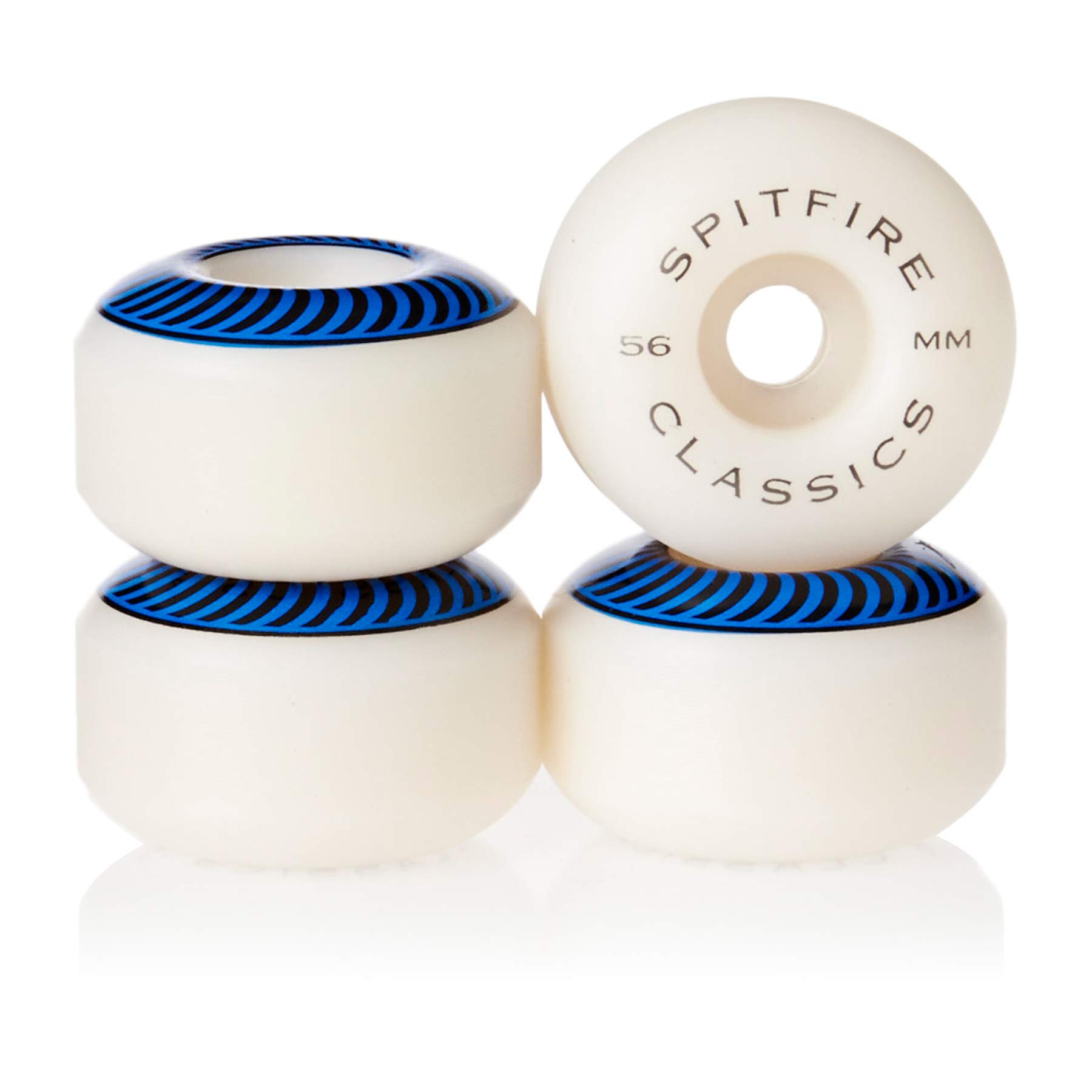 Spitfire Formula-Four Classic Skateboard Wheels 56mm - White - Unisex - High Performance for Street & Park Skating