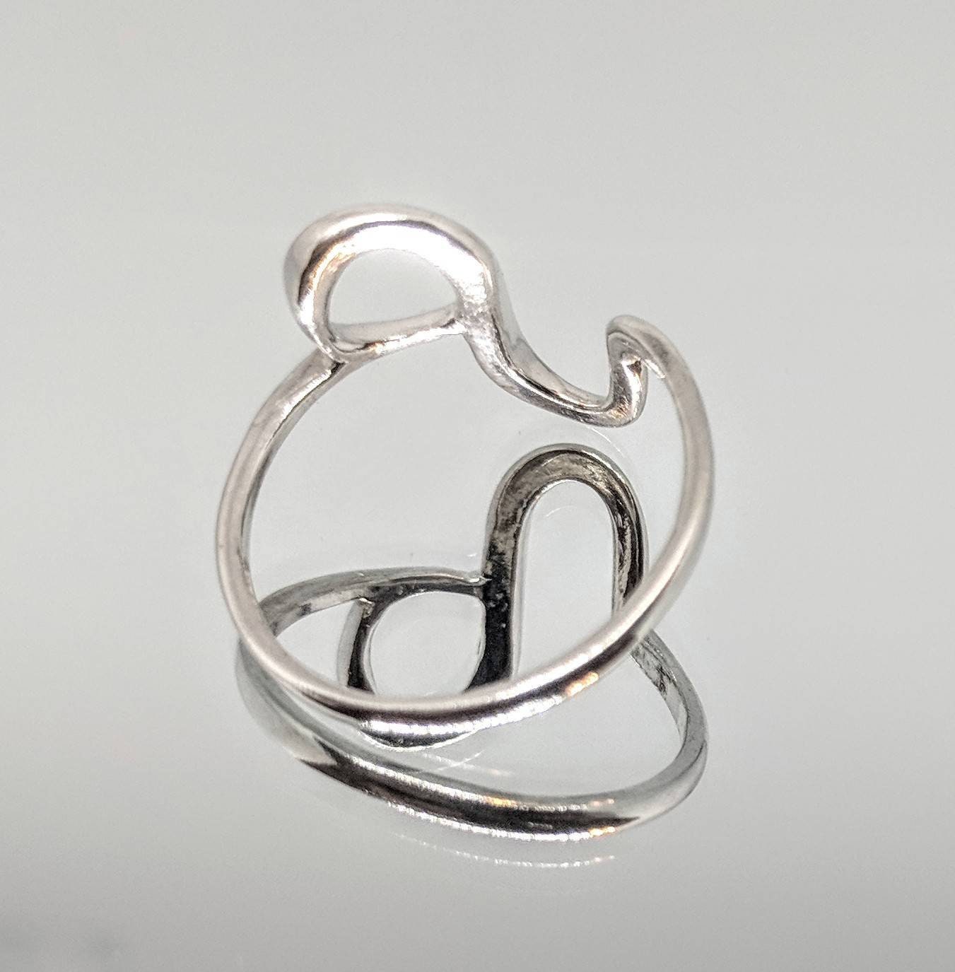 Handmade Sterling Silver or 14K Gold Freeform Swirl Ring - Size 7 DIY Jewelry Making, Boho Fashion Statement - Perfect for Weddings, Parties & Everyday Wear