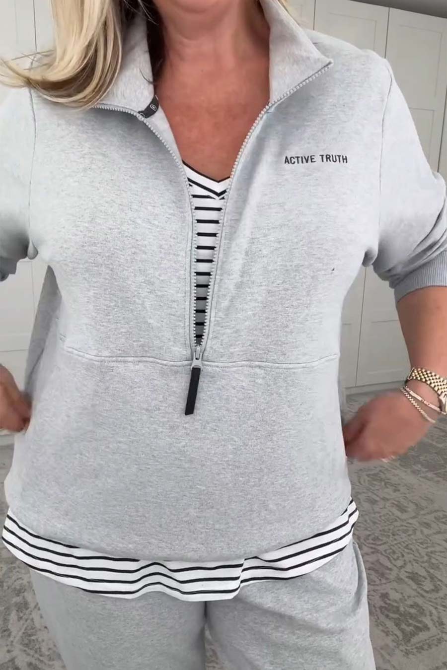 Reset Zip Sweater Grey Marle - Stylish Unisex Pullover for Casual Wear & Outdoor Activities