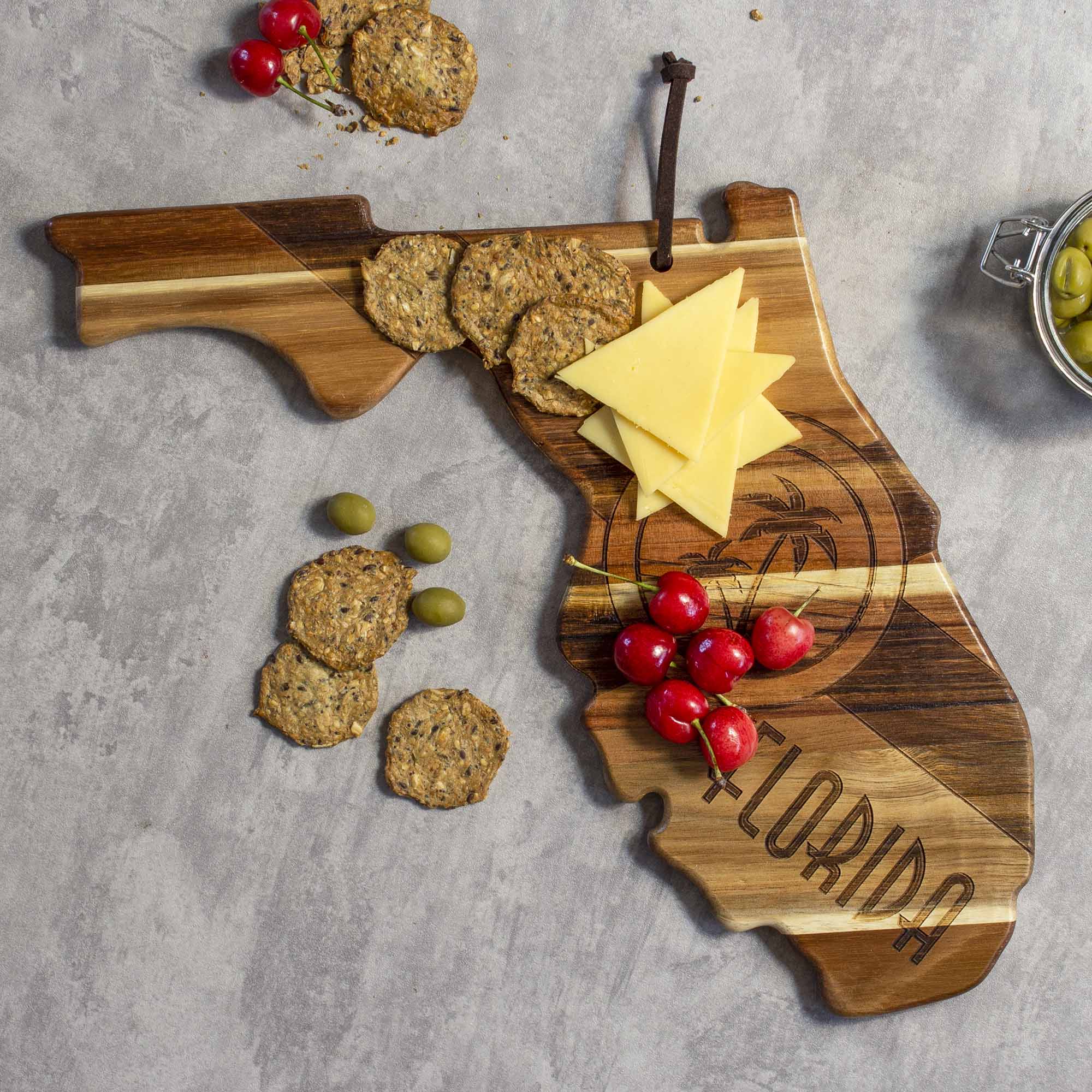 Premium Rock & Branch® Origins Series Florida Cutting Board - Durable Bamboo Wood Chopping Board for Kitchen, Butcher Block for Meat, Cheese & Vegetables - Perfect for Home Cooking & Professional Chefs