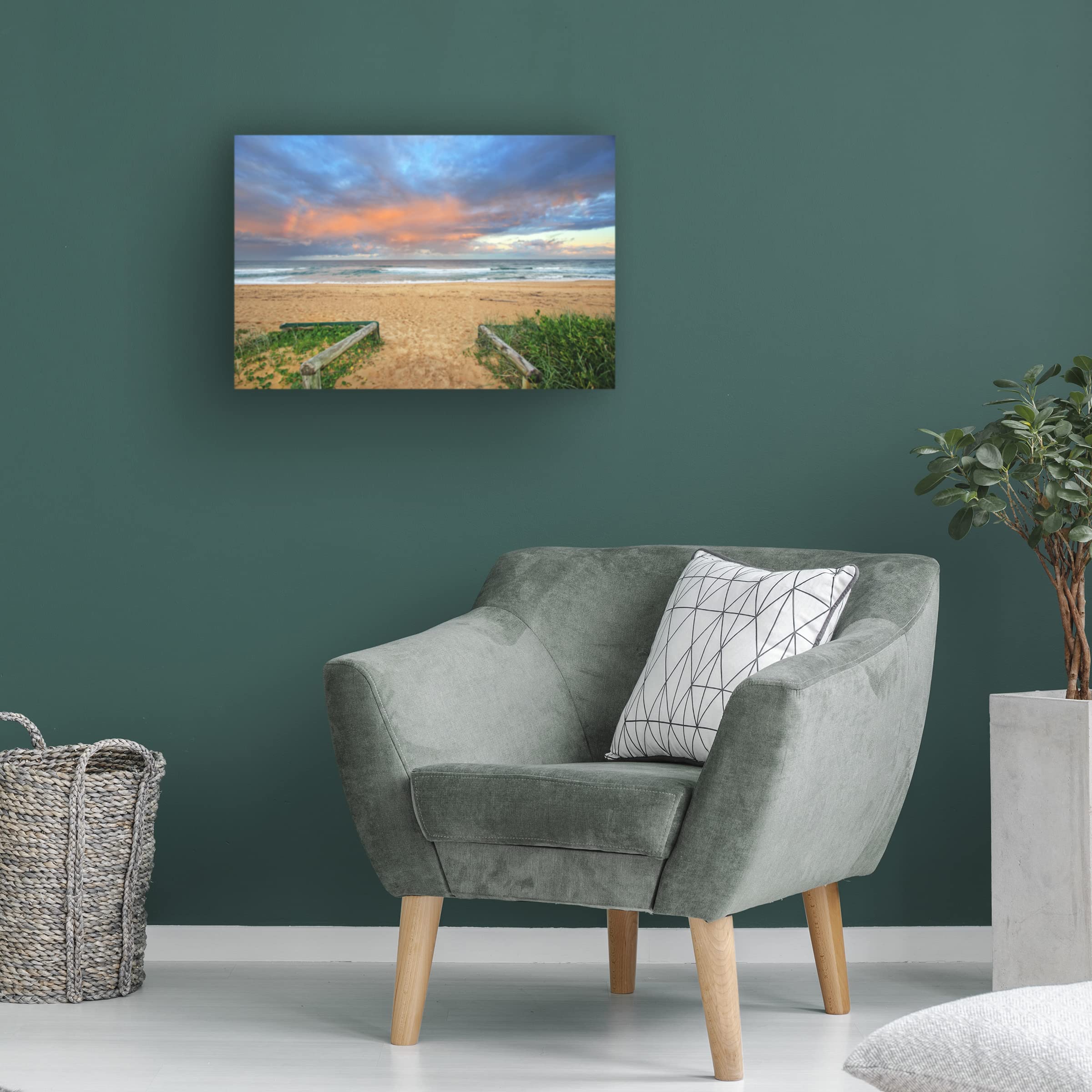 Trademark Fine Art 'Beach Walk' Canvas Print by Beata Czyżowska - Coastal Wall Decor for Living Room, Bedroom & Office