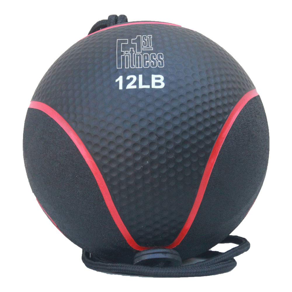 Power Rope Medicine Ball - Heavy Duty Black Exercise Ball for CrossFit, Strength Training & Home Gym Workouts | Perfect for HIIT, Functional Training & Fitness Routines