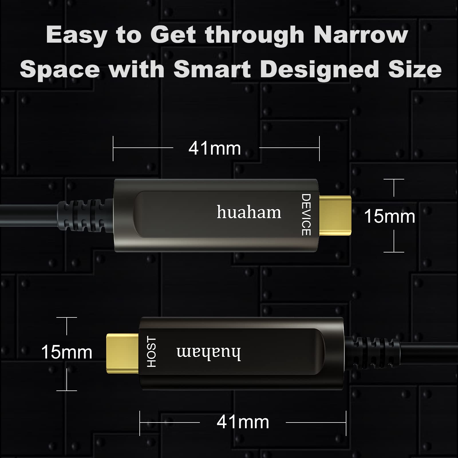 50FT USB C to USB C Fiber Optic Cable - 10Gbps USB 3.1 Gen2 High-Speed Long Distance Type C Cable - Compatible with Logitech Webcam, Microsoft Azure, VR/AR Headsets, Touch Screens & Laptops - Perfect for Conference Rooms, Gaming Setups & Office Workstations