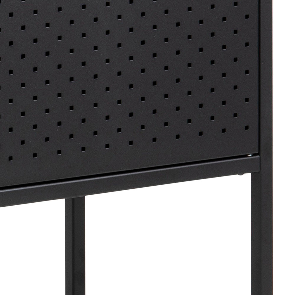 Modern Newton 3-Door Sideboard Cabinet 120cm Wide - Black Wooden Storage Buffet for Dining Room & Living Room - Perfect for Organizing Dishes, Linens & Home Decor