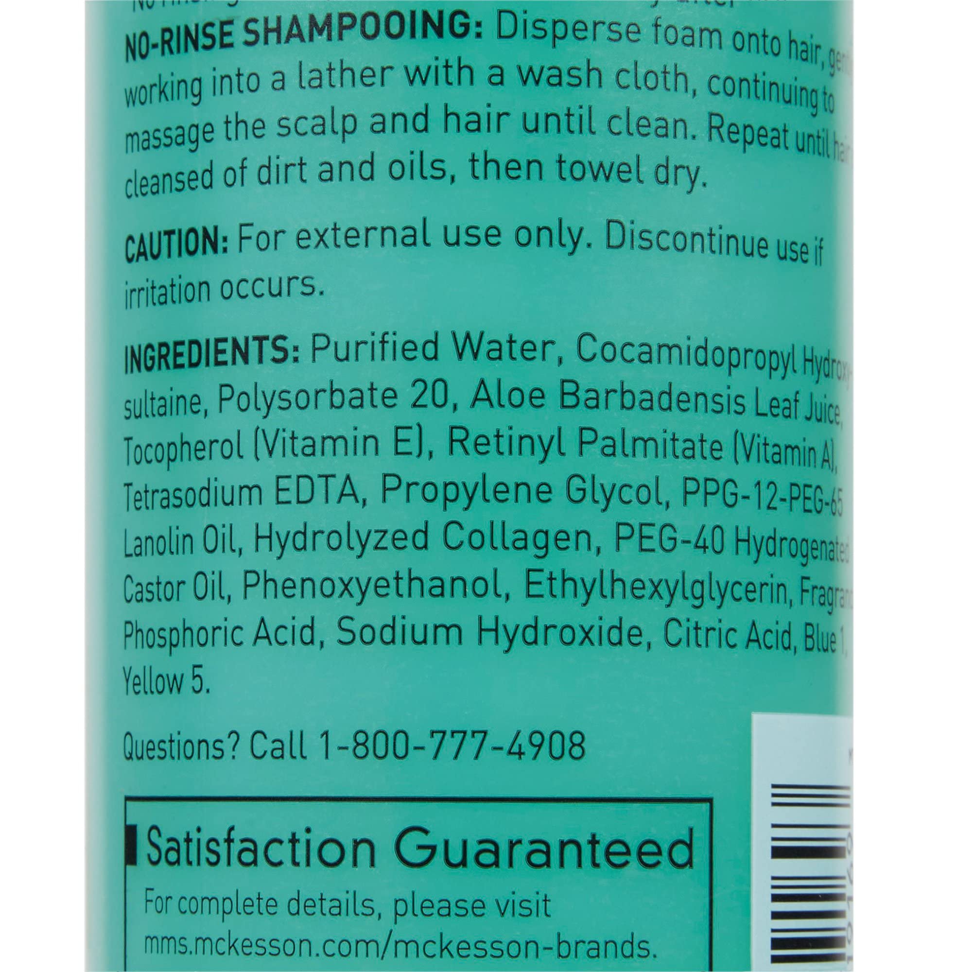 McKesson Rinse-Free Foam Cleanser with Aloe Vera, Vitamin A & E - 9 oz No Rinse Body Wash & Shampoo for Elderly Care, Hospital Grade, Cucumber Melon Scent | Ideal for Bed Baths, Post-Surgery & Sensitive Skin Care