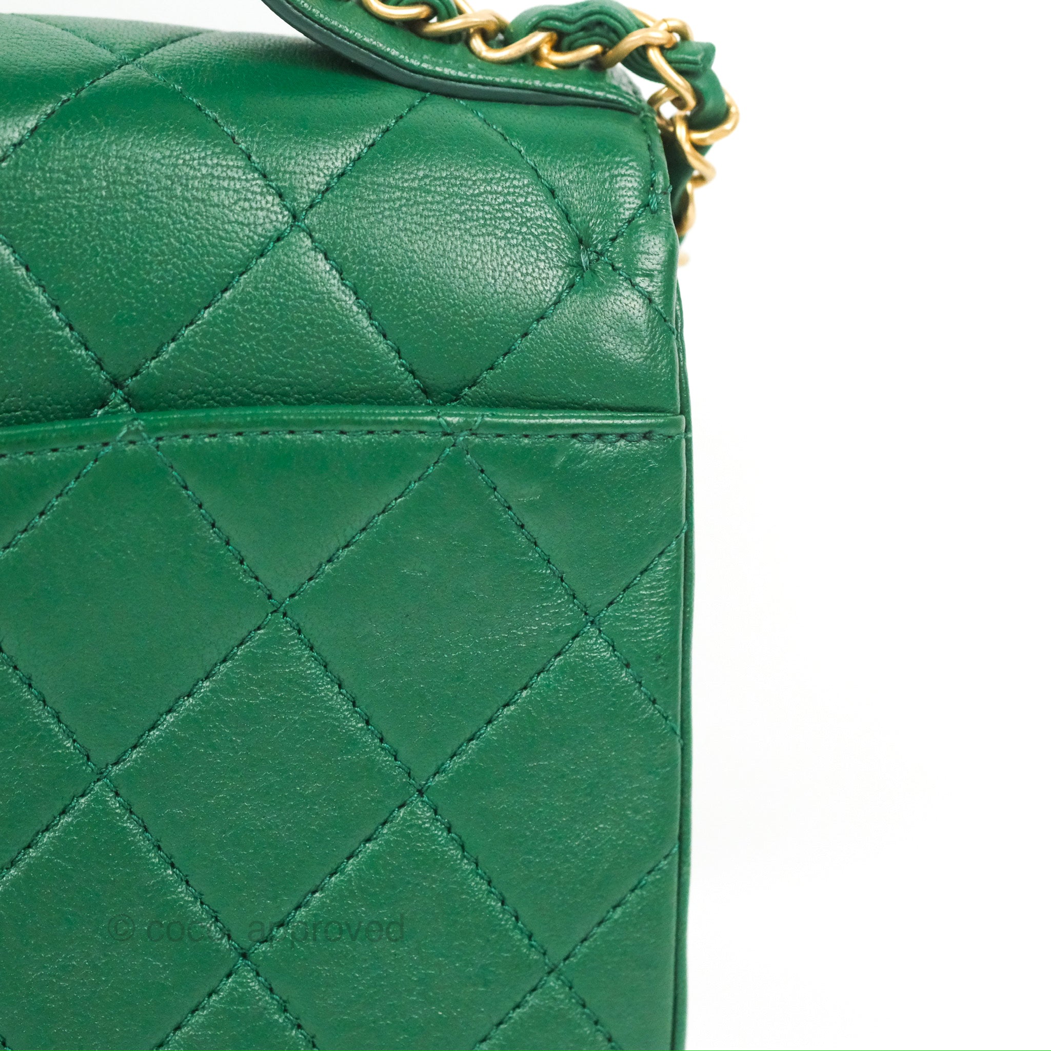 Chanel Chain Infinity Top Handle Bag - Green Lambskin Leather with Aged Gold Hardware - Luxury Crossbody Shoulder Bag for Women, Perfect for Parties, Weddings & Evening Events