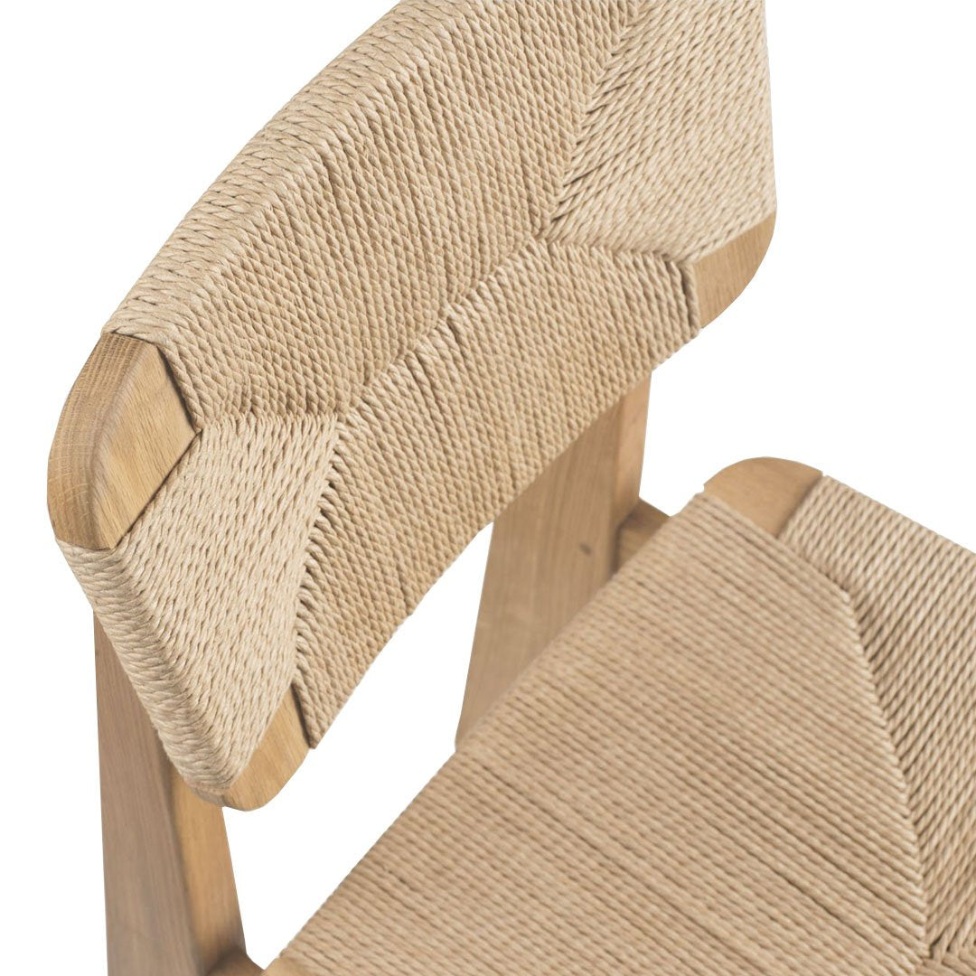 Modern C Chair Dining Chair with Durable Paper Cord Seat - Perfect for Kitchen, Dining Room, and Outdoor Patio Use