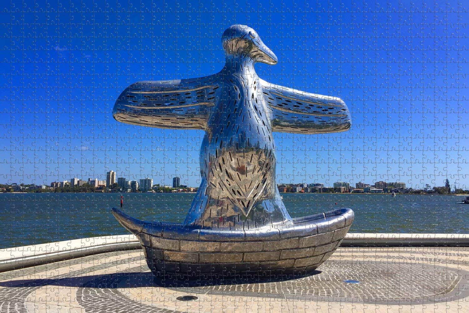 1000-Piece Wooden Jigsaw Puzzle - Elizabeth Quay Perth Australia Scenery - Adult Puzzle Game for Home Decoration & Travel Souvenir Gift - Perfect for Relaxation, Family Bonding & Mental Stimulation