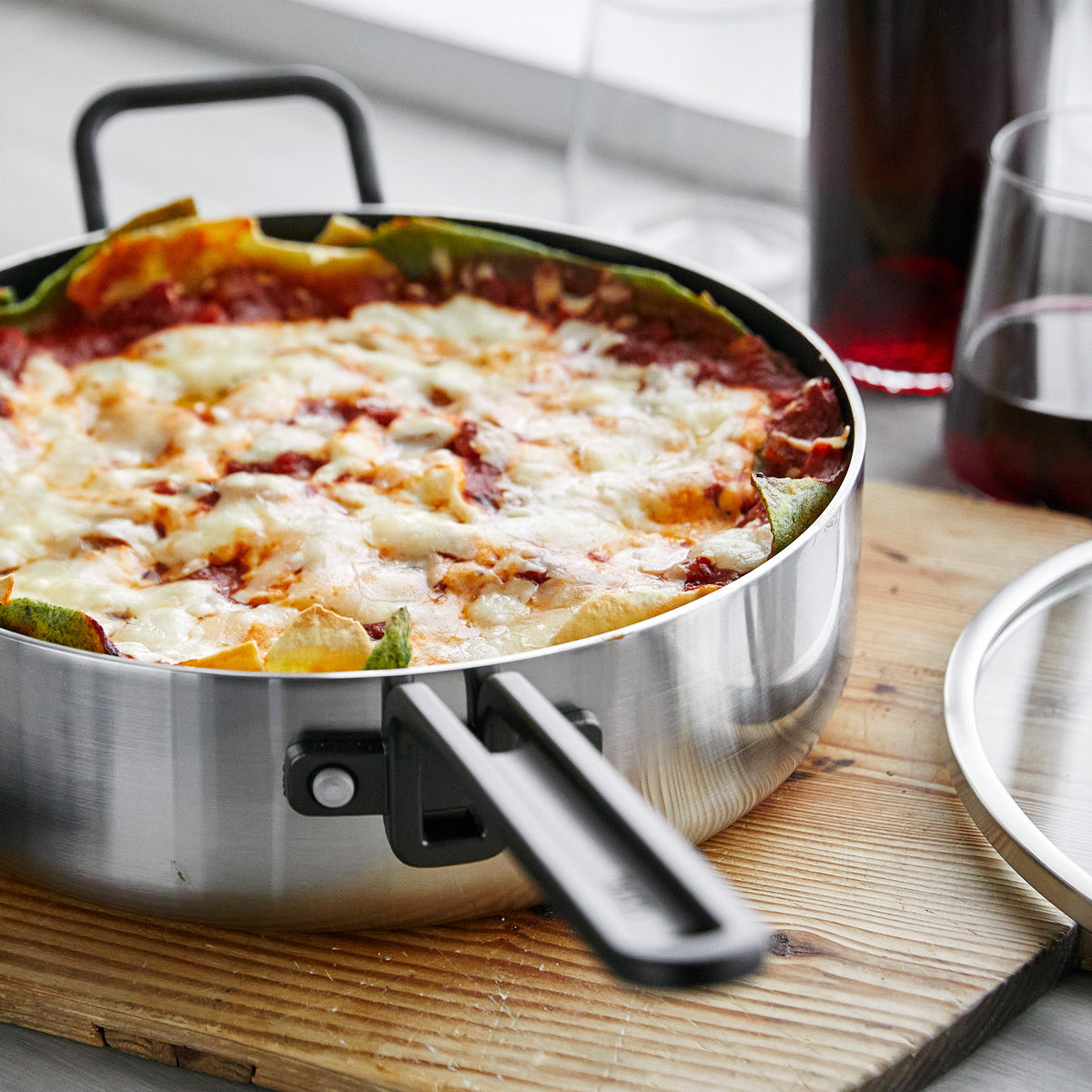 Stanley Tucci™ 4-Piece Stainless Steel & Ceramic Nonstick Cookware Set - Saucepan & Sauté Pan for Healthy Cooking | Perfect for Home Chefs & Professional Kitchens | Ideal for Sautéing, Simmering & Frying