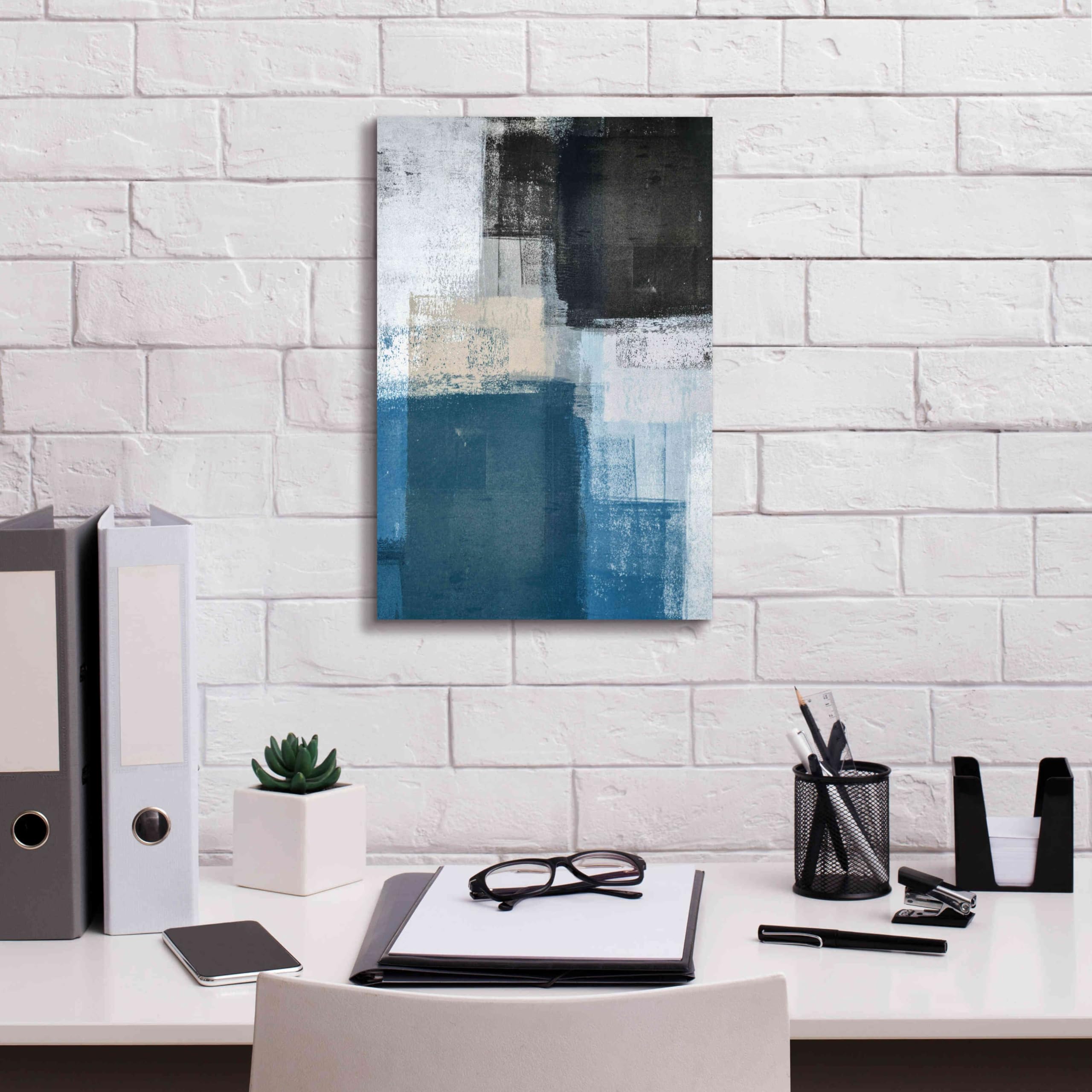 Abstract Blue II Giclee Canvas Wall Art by Incado - 12x18 Inches Modern Graffiti Painting for Living Room, Bedroom & Office Decor