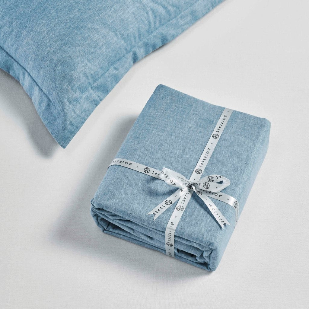 Soft & Cozy Melange Flannel Cotton Two-Tone Brushed Duvet Cover Set - King Size Bedding for Winter Warmth & Comfort
