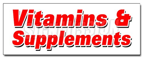 12-Inch Vitamins & Supplements Decal Sticker - Premium Health & Wellness Brands - Perfect for Water Bottles, Laptops & Gym Equipment
