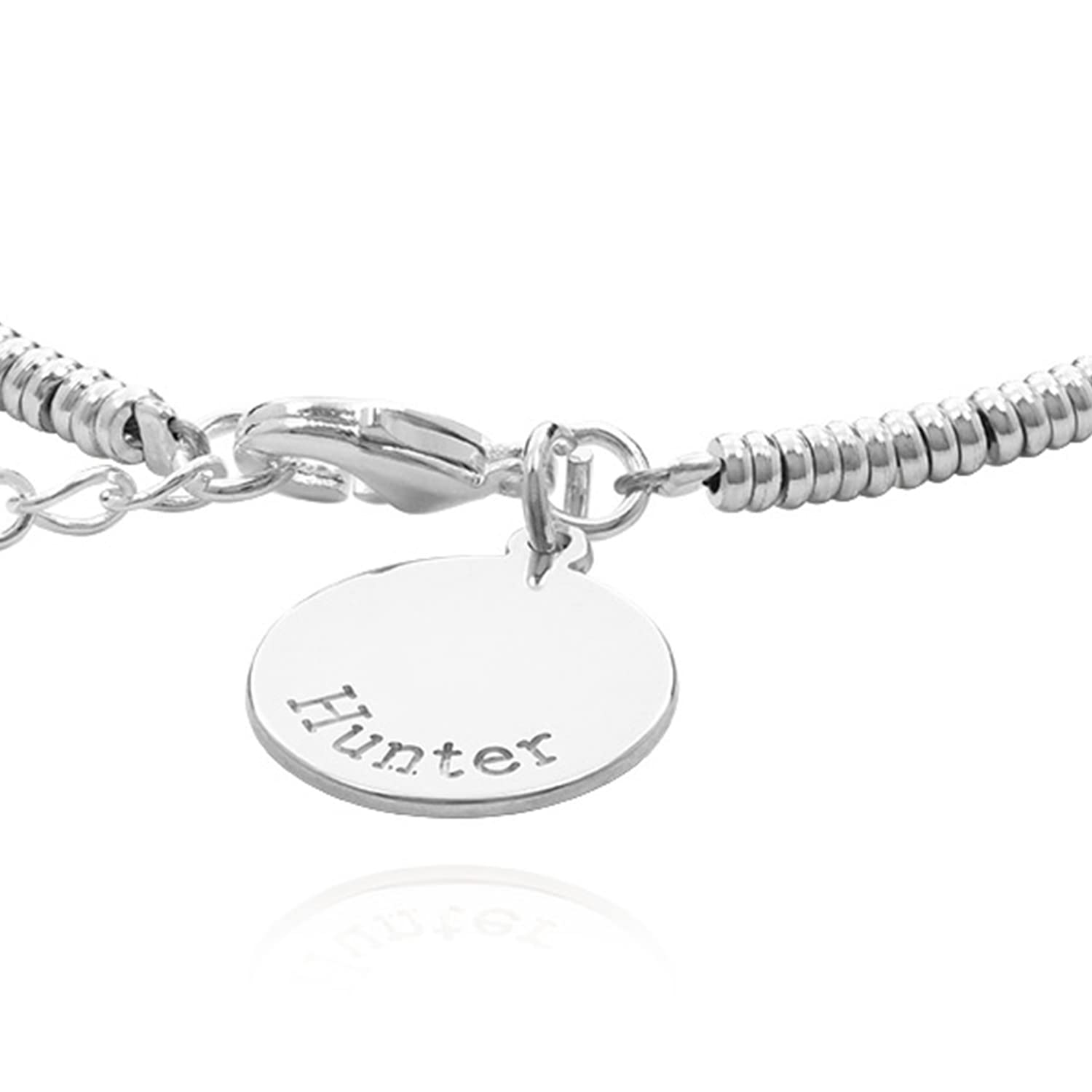 Personalized Beads Bracelet & Anklet Set - Custom Engraved Gold Plated & Sterling Silver Pendant Jewelry - Unique Mother's Day Gift for Women - Perfect for Birthdays, Anniversaries & Special Occasions