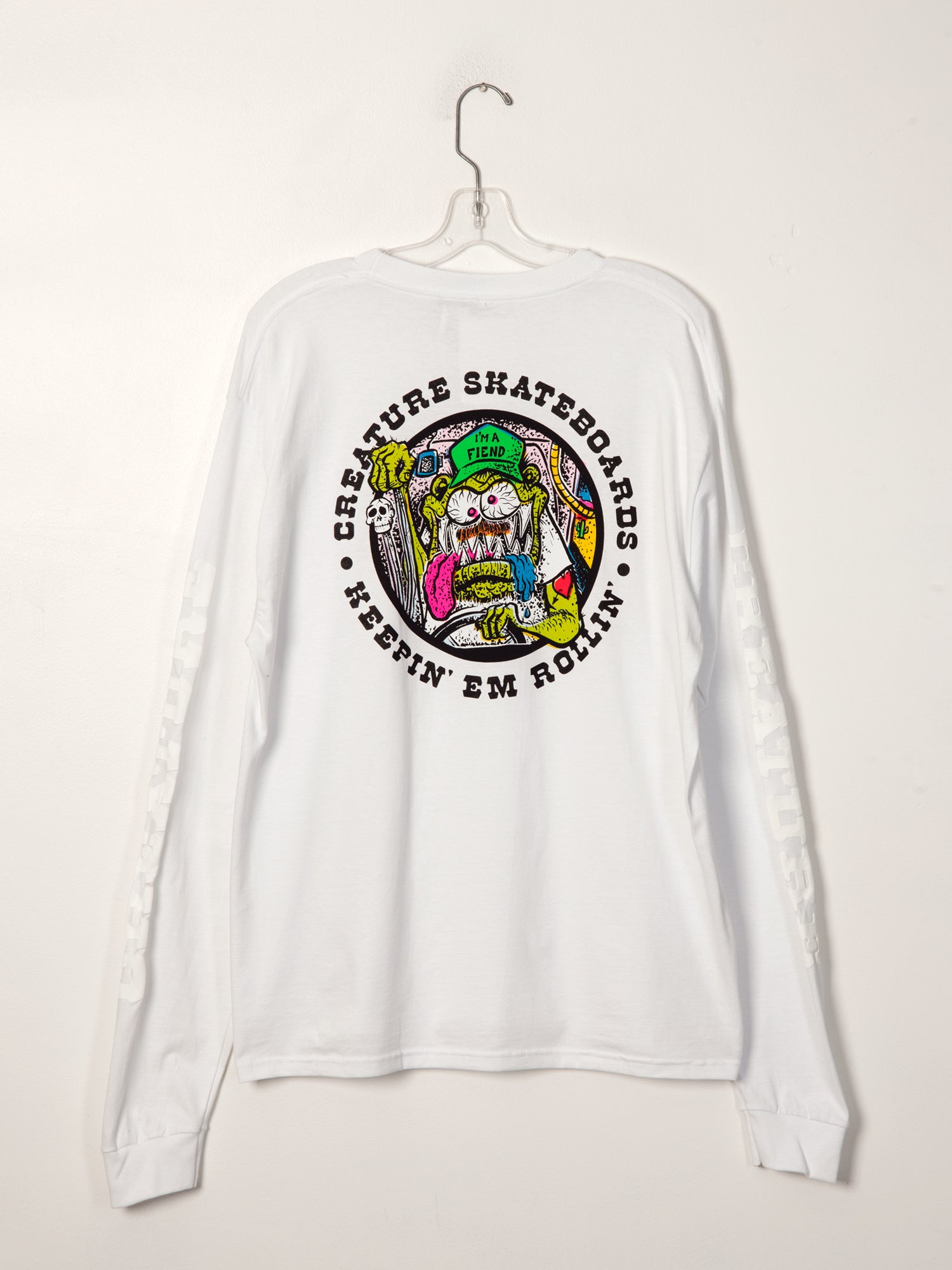 CREATURE KEEPIN EM ROLLIN Long Sleeve T-Shirt | Men's Graphic Tee | Skateboard Apparel | Streetwear Fashion | Perfect for Skateboarding, Concerts & Casual Wear