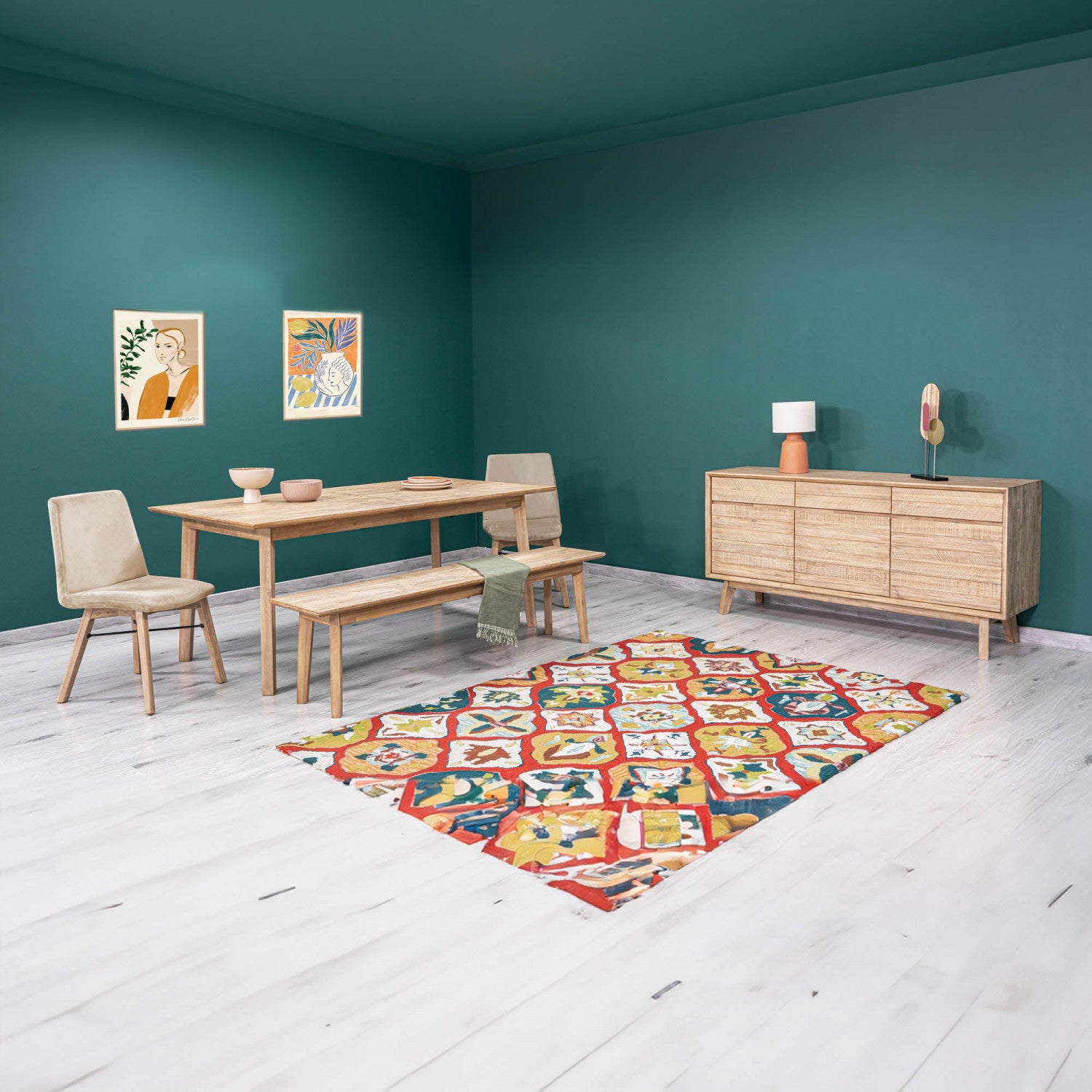 Abenra Bench Light Driftwood - Modern Wooden Entryway Bench with Natural Finish | Perfect for Hallway, Living Room & Bedroom Decor