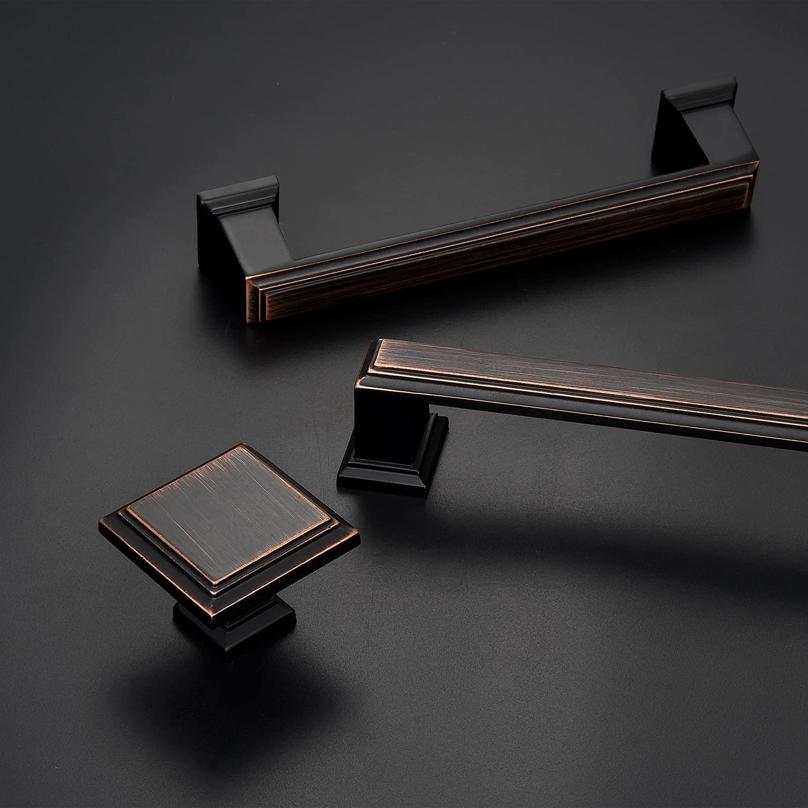 Oil Rubbed Bronze Cabinet Handles - 10 Pack (3-3/4 Inch) | Decorative Drawer Pulls for Kitchen Cabinets, Bathroom Vanity, Dresser & Cupboard Doors | Durable Hardware for Home Renovation & Furniture Upgrade