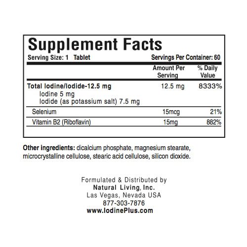 Natural Living Iodine Plus 2 Thyroid Support Supplement - 5 Bottles (60 Capsules Each) for Hypothyroidism & Energy Boost | Supports Metabolism, Focus & Immune Health