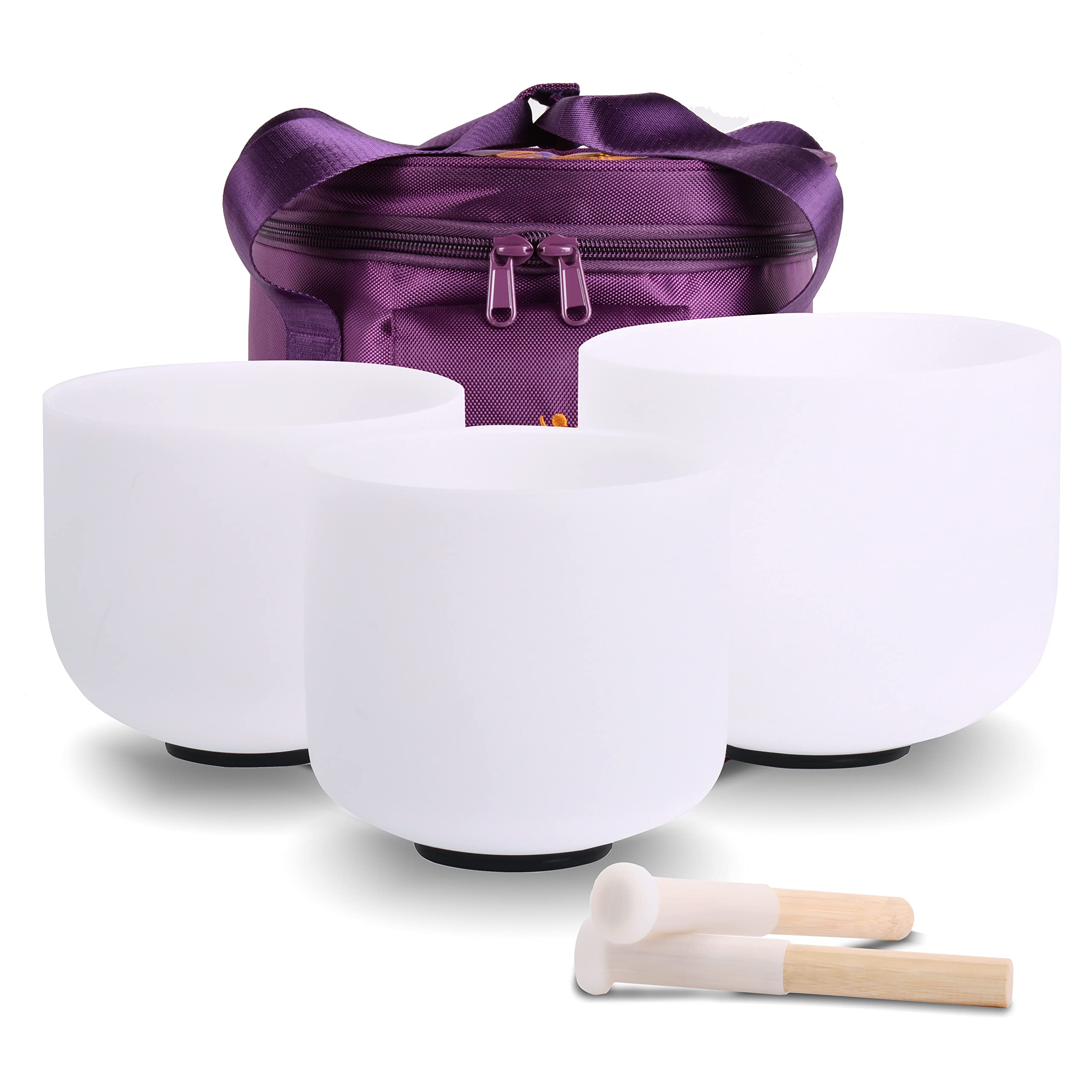 7 Inch 8 Inch 9 Inch Crystal Singing Bowls Set - Sound Healing Bowl for Meditation, Yoga, Chakra Balancing & Mindfulness - Includes Travel Bag (7C+8F+9G) - Perfect for Home, Studio & Spiritual Healing Sessions