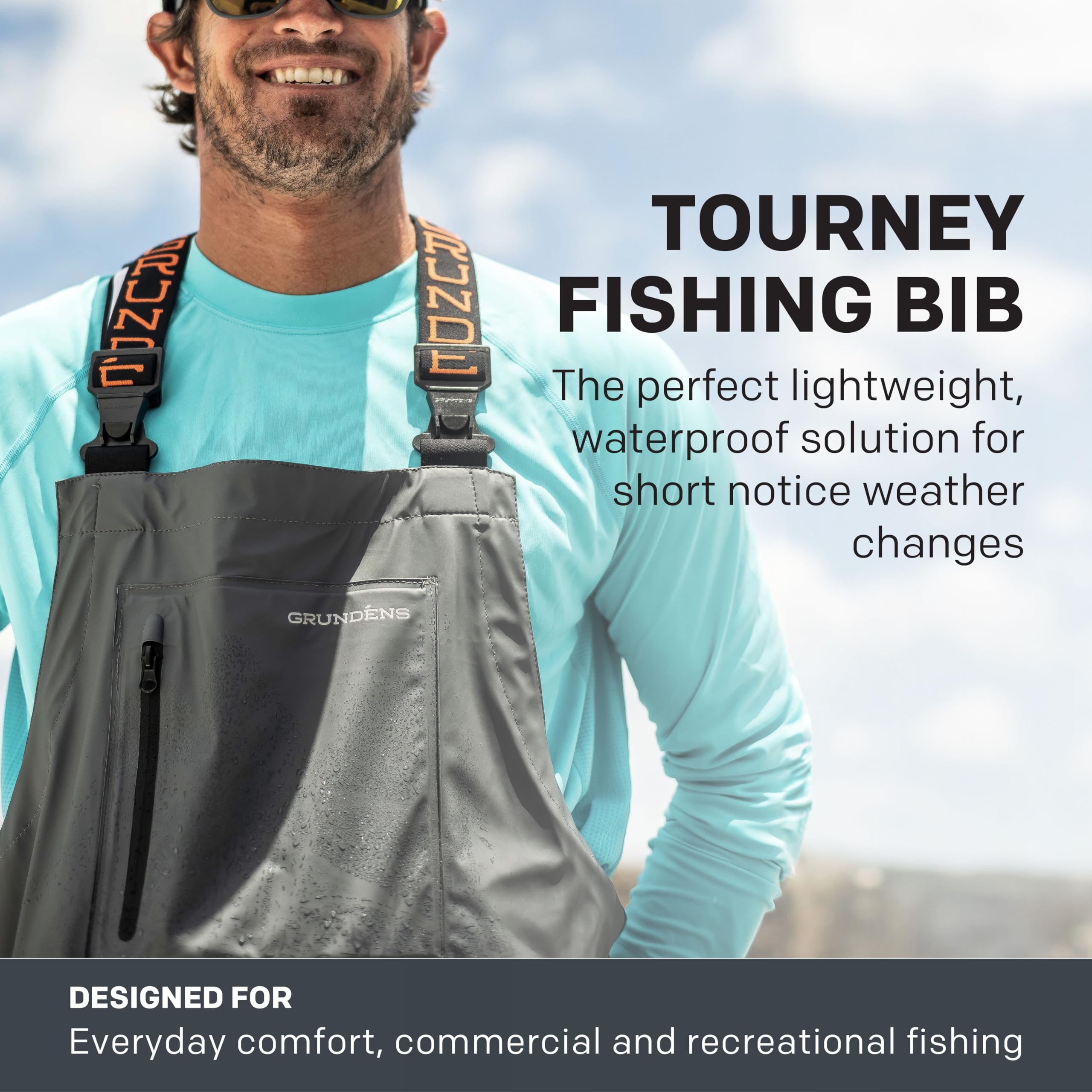 Grundéns Men’s Tourney Bib Fishing Pants - Durable Waterproof Workwear for Fishing, Hunting & Outdoor Activities