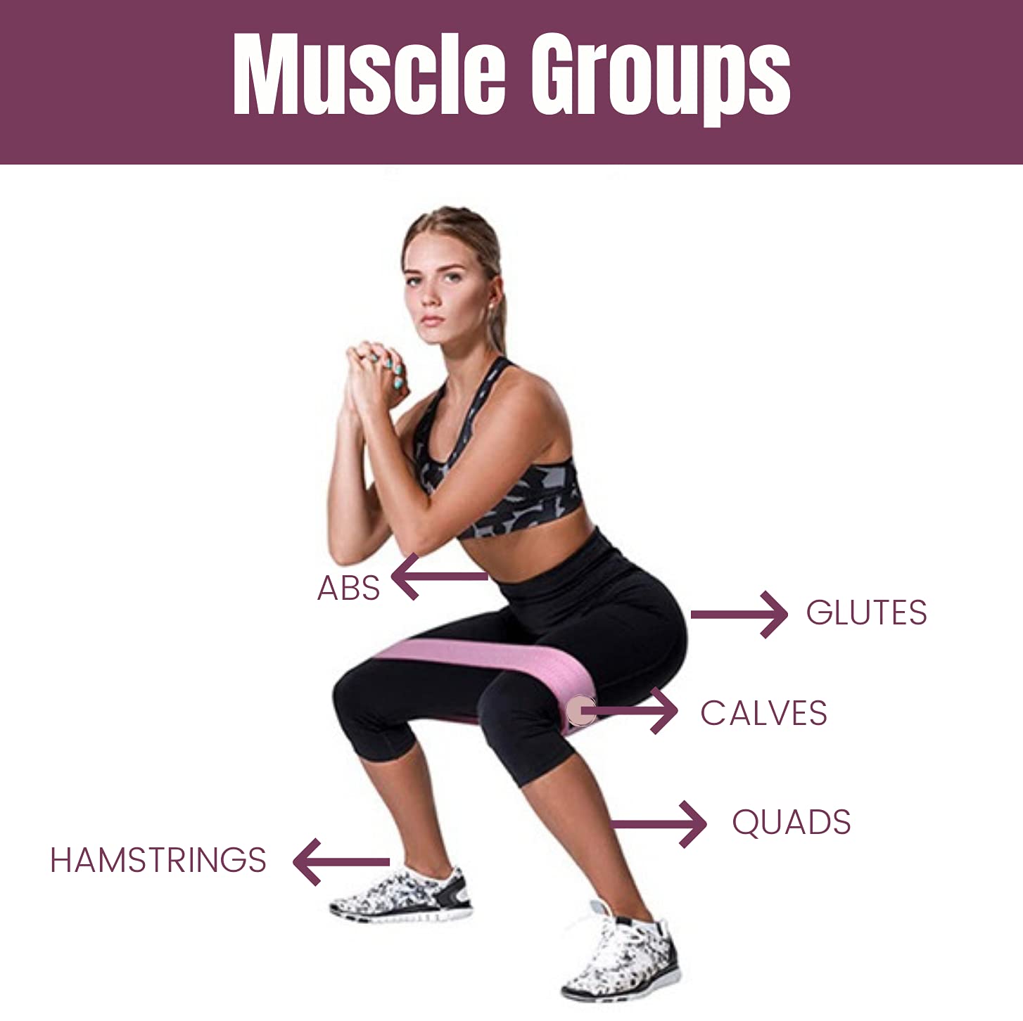 Premium Resistance Loop Bands Set of 6 - Non-Slip Exercise Bands for Legs, Butt & Hip Workouts - Includes 3 Resistance Bands, 1 Yoga Band & 2 Core Sliders - Perfect for Pilates, Yoga, Home Gym & Travel Fitness - Workout Equipment for Women & Men