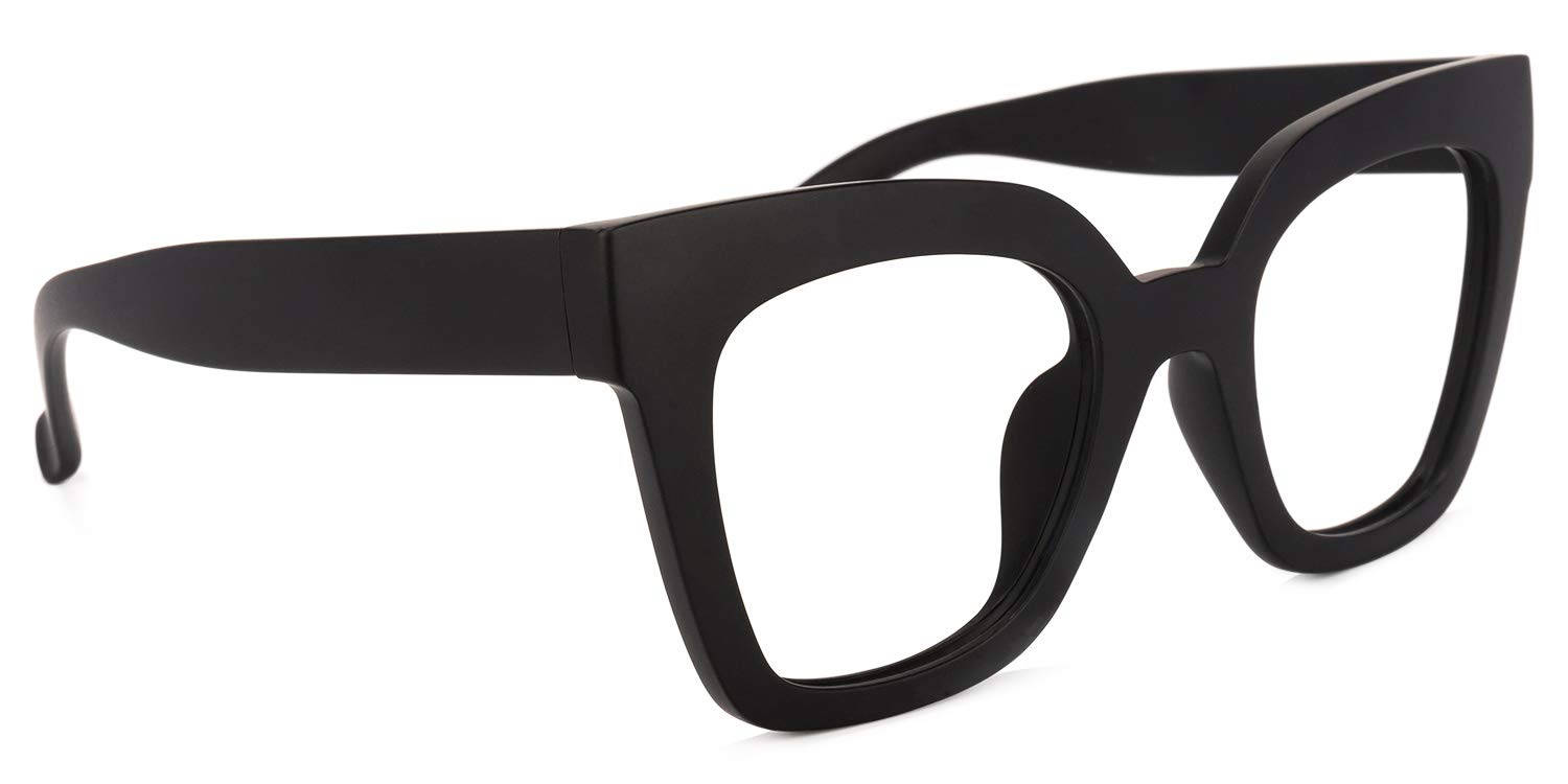 Zeelool Trendy Rectangle Blue Light Blocking Glasses for Women | TR90 Lightweight Eyewear | Computer & Gaming Glasses | VFT0269-03 Black Frame with Clear Lens | Perfect for Office Work & Digital Screen Use