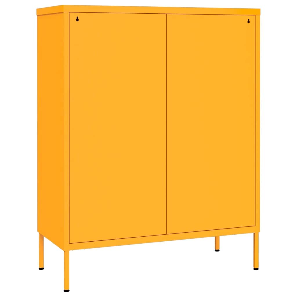 vidaXL Industrial Style Mustard Yellow Steel Drawer Cabinet - Freestanding Storage Cabinet with Drawers for Home Office & File Organization | Perfect for Small Spaces, Dorm Rooms & Workspaces