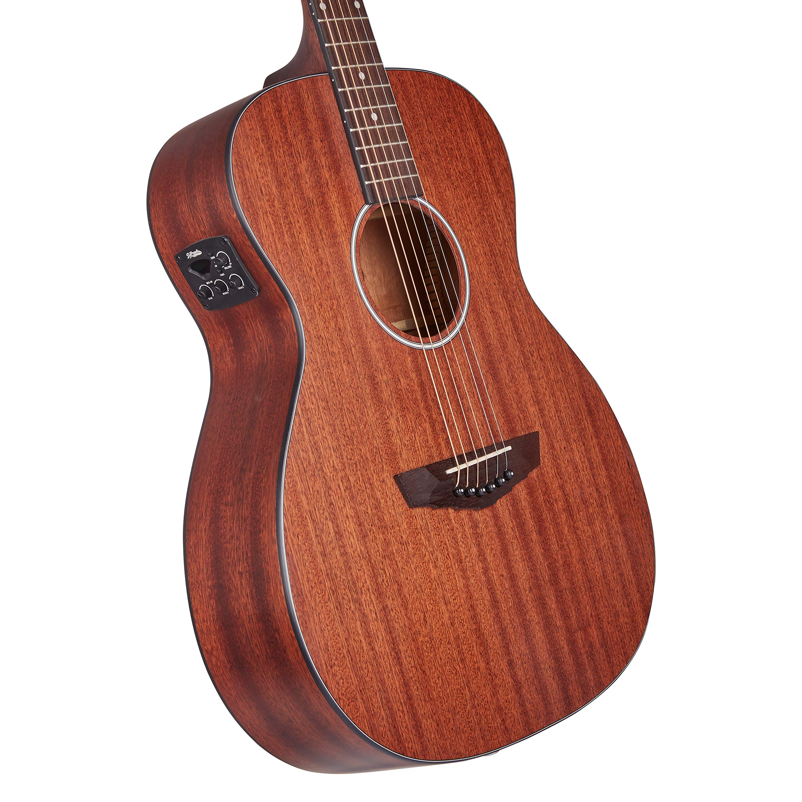 D'Angelico 6 String Acoustic Guitar - Right Handed, Natural Finish (DAPLSOMMAHCP) | Perfect for Beginners, Live Performances & Studio Recording