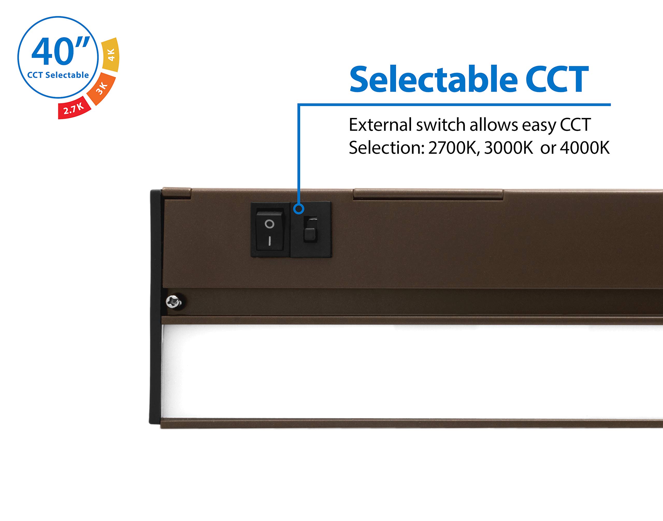 NICOR Lighting NUC540SOB NUC(v5) 40W Under Cabinet Light Fixture, Oil Rubbed Bronze Finish - Perfect for Kitchen Countertops, Pantry Shelves & Display Cabinets