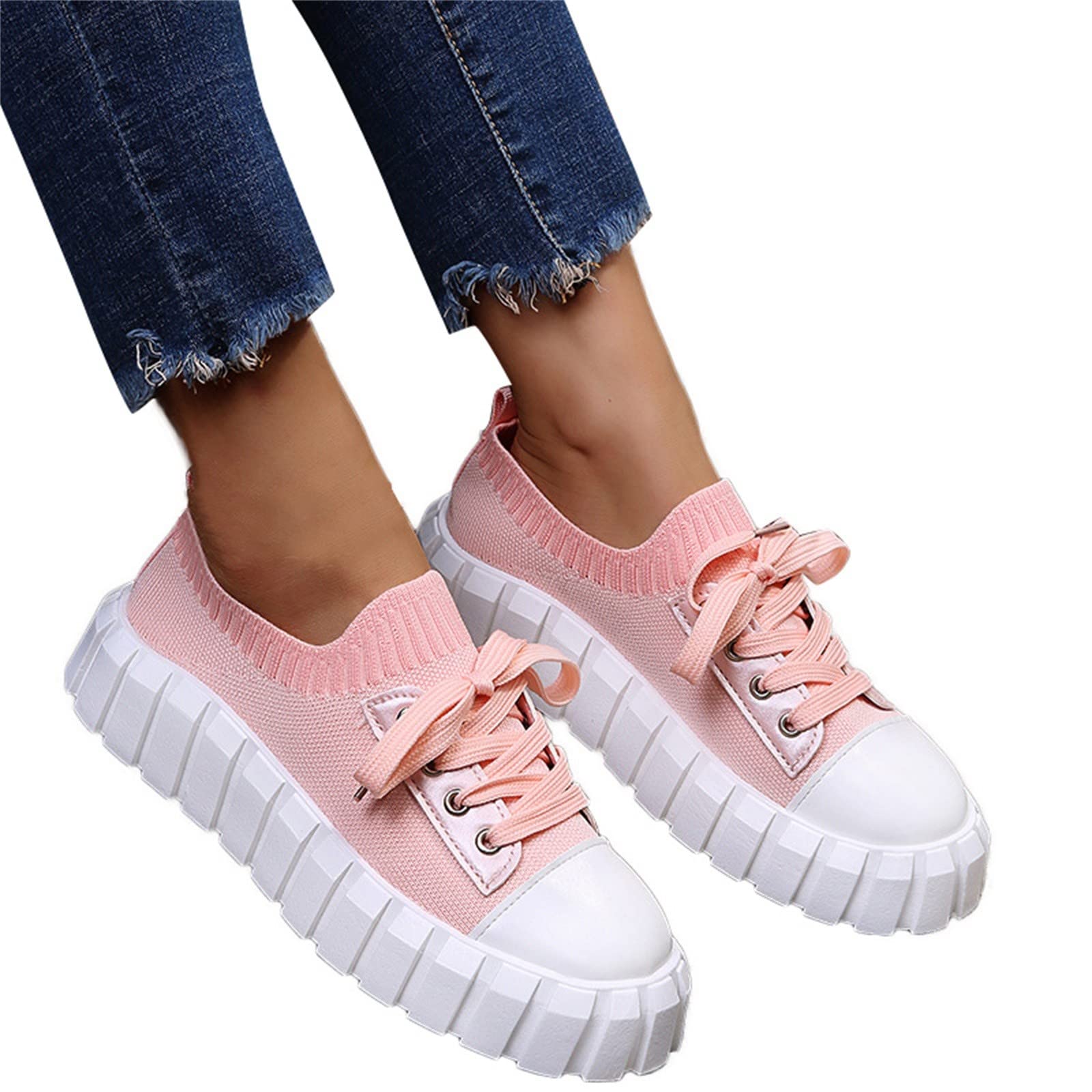 Women's Running Shoes - Fashion Cashew Flower Print Multicolor Flat Sneakers for Women | Breathable Canvas Lace-Up Casual Shoes | Perfect for Jogging, Walking & Daily Wear