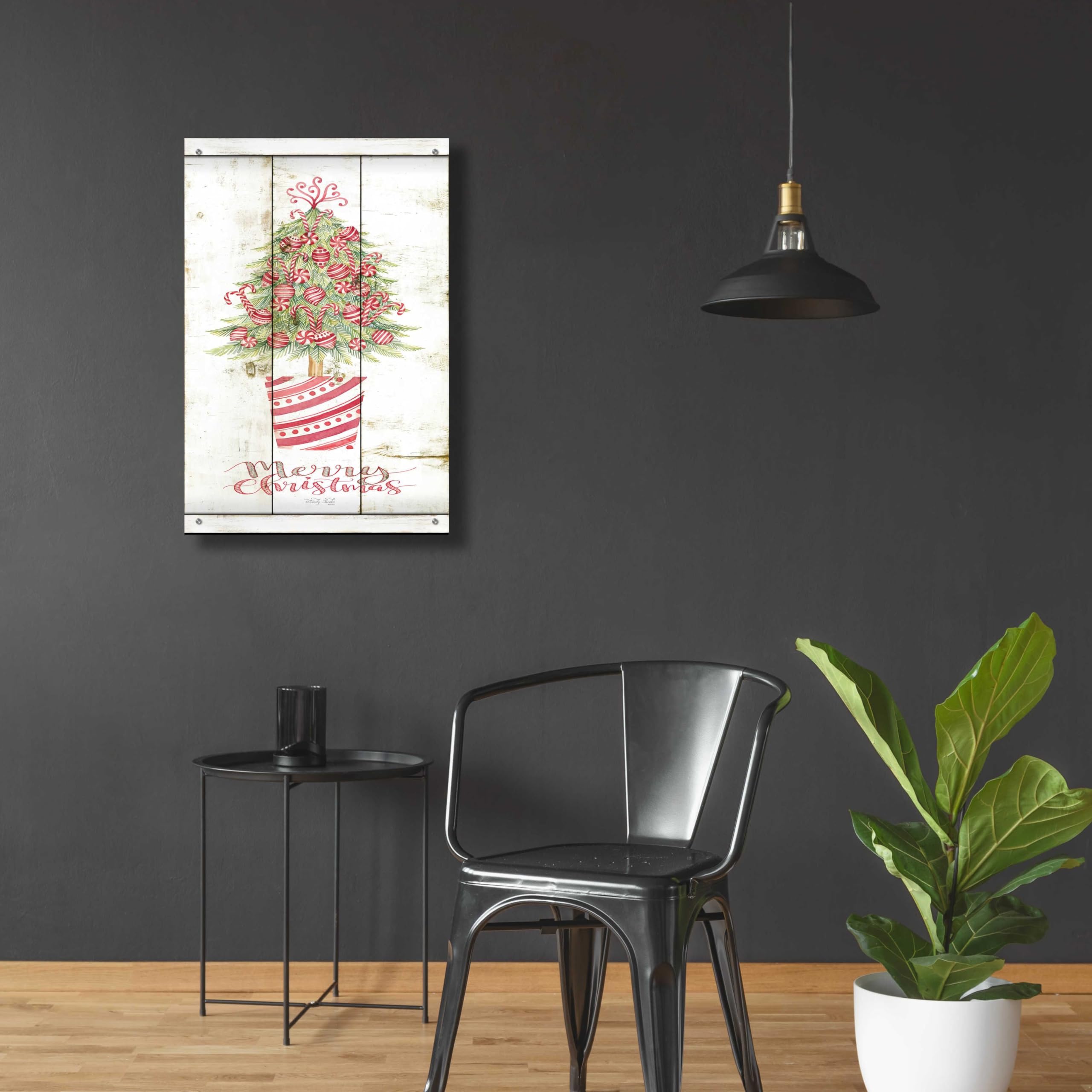 Candy Cane Christmas Tree Acrylic Glass Wall Art - 24x36 Inches Holiday Decor by Cindy Jacobs - Perfect for Living Room, Bedroom & Office Christmas Decoration