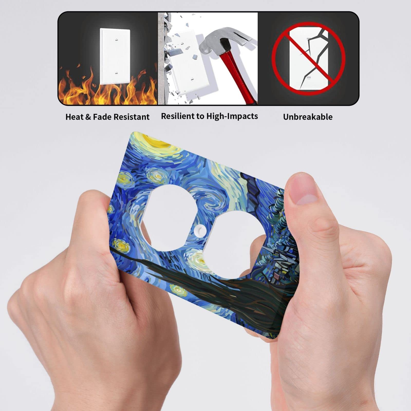 Van Gogh Starry Night Switch Plate Cover - Artistic Home Decor