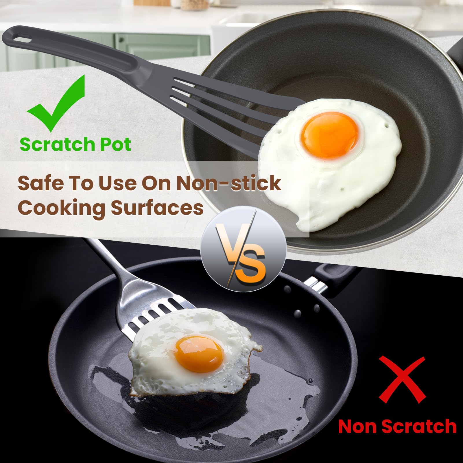 Slotted Spatula - Heat Resistant Professional Fish Turner & Flipper - Safe for Nonstick Cookware - Perfect for Grilling, Flipping Fish & Cooking Delicate Foods