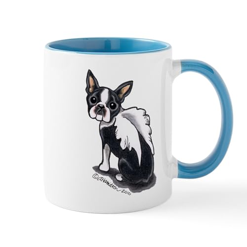 White/Blue Inside - Boston Terrier Angel Mug