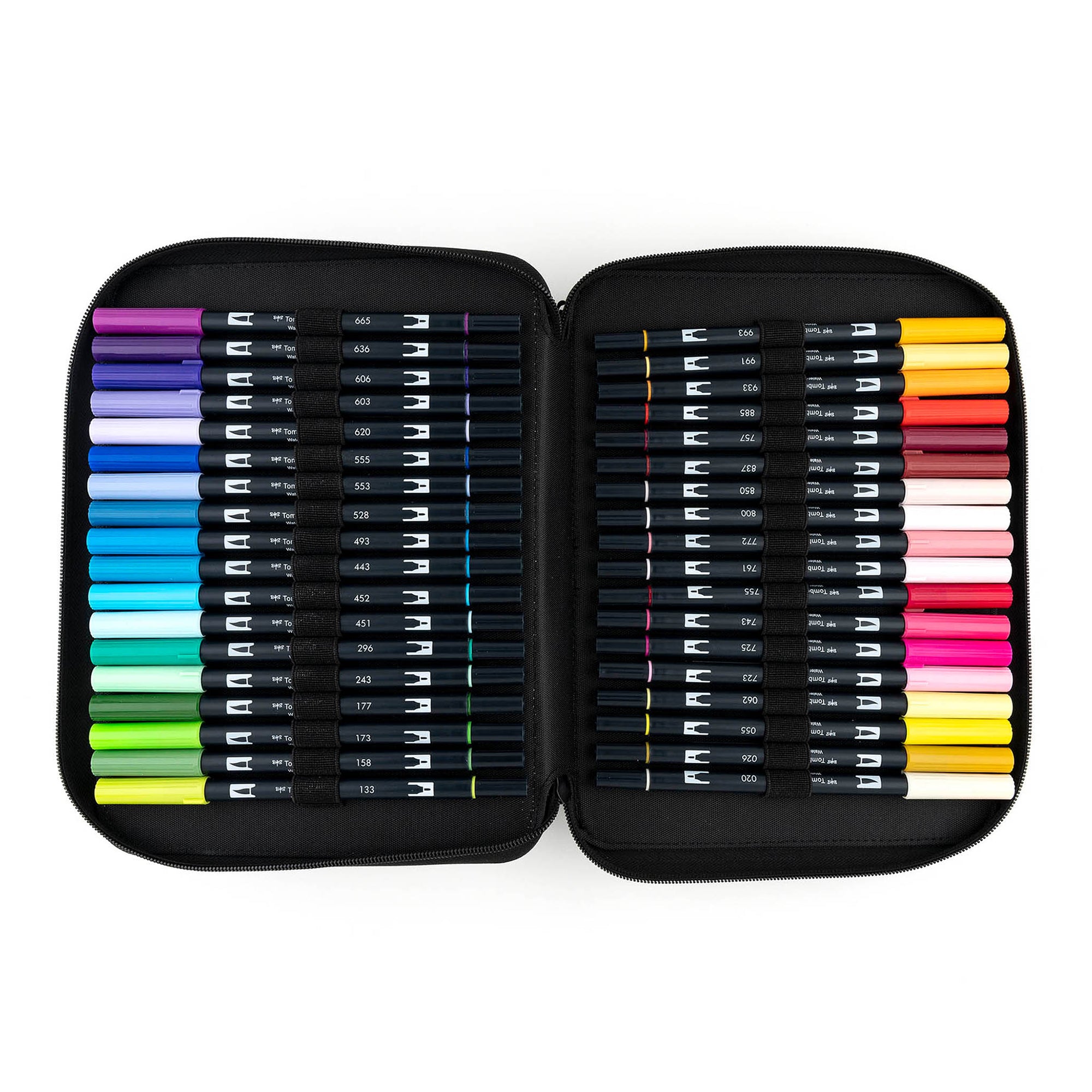 54-Piece Dual Brush Marker Set with Case - Vibrant Colors for Artists, Students & Crafters - Perfect for Sketching, Calligraphy & DIY Projects
