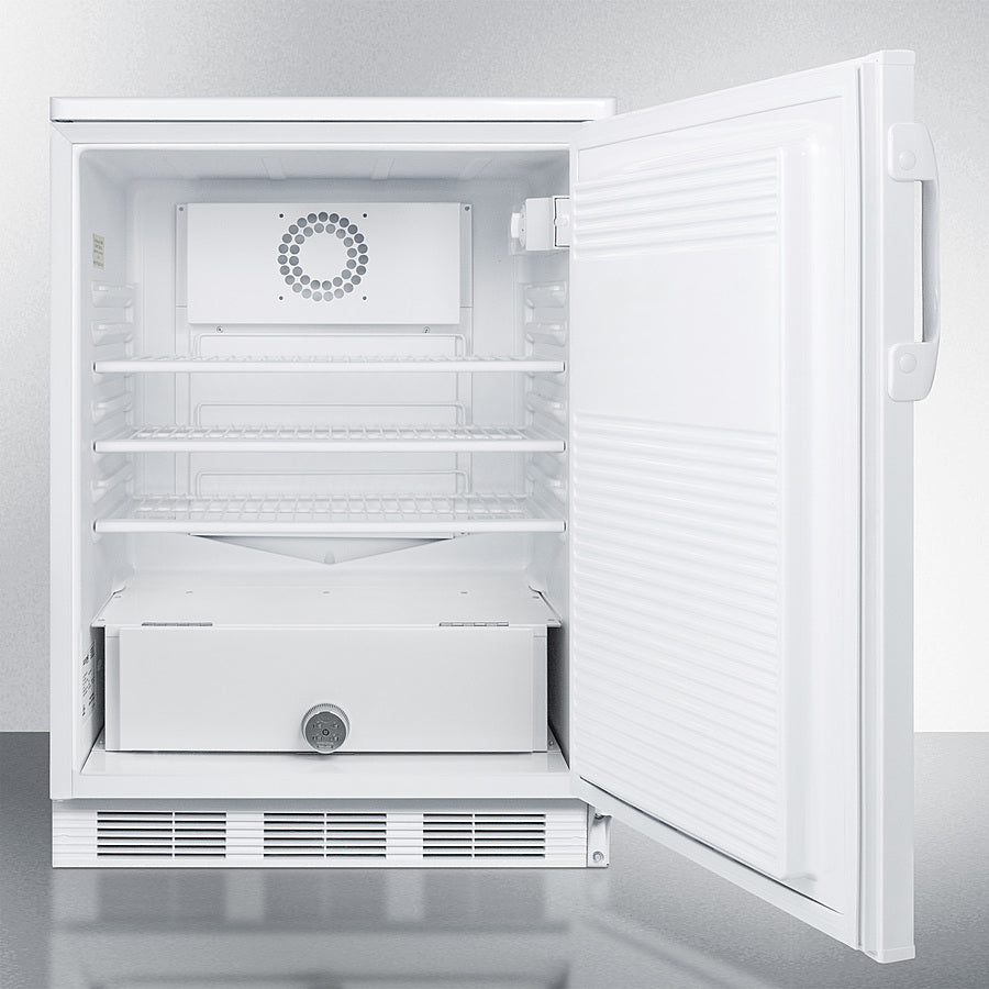 Accucold 24 Inch Wide All Refrigerator with Front Lock & Internal Fan - Energy Efficient Commercial Fridge for Restaurants, Cafes, and Convenience Stores (Model FF7LWPLUS2)