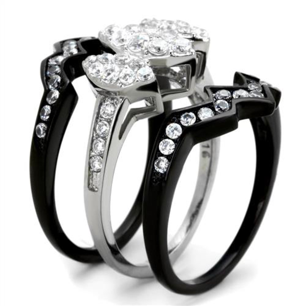 His & Her Wedding Rings - Stainless Steel & Titanium Band Set for Couples - Perfect for Anniversaries & Vows