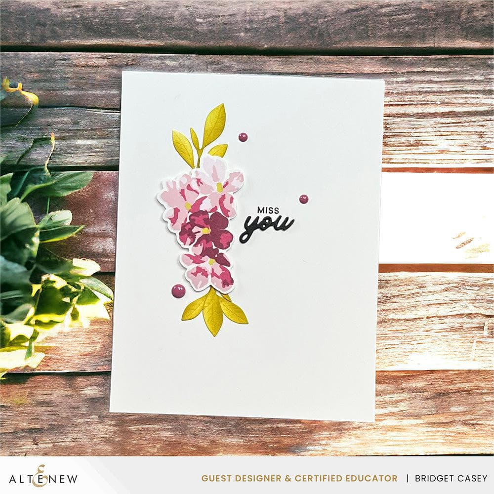Mini Delight Painted Posies Stamp & Die Set for Card Making, Scrapbooking & DIY Crafts - Floral Stamps for Handmade Greeting Cards & Paper Projects