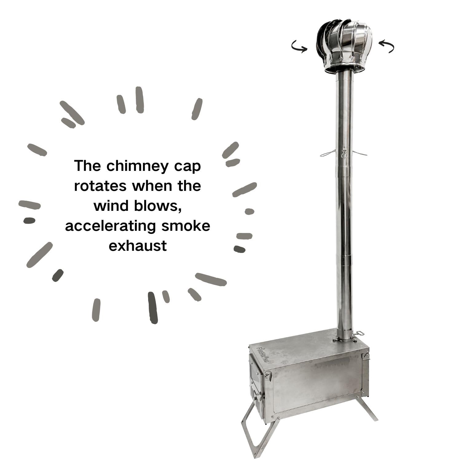 SoloWilder 2.36 Inch Stainless Steel Spark Arrestor Screen & Rotatable Chimney Rain Cap for Wood Stove Pipe - Durable Outdoor Fireplace Accessory for Camping, Cabin & Home Heating