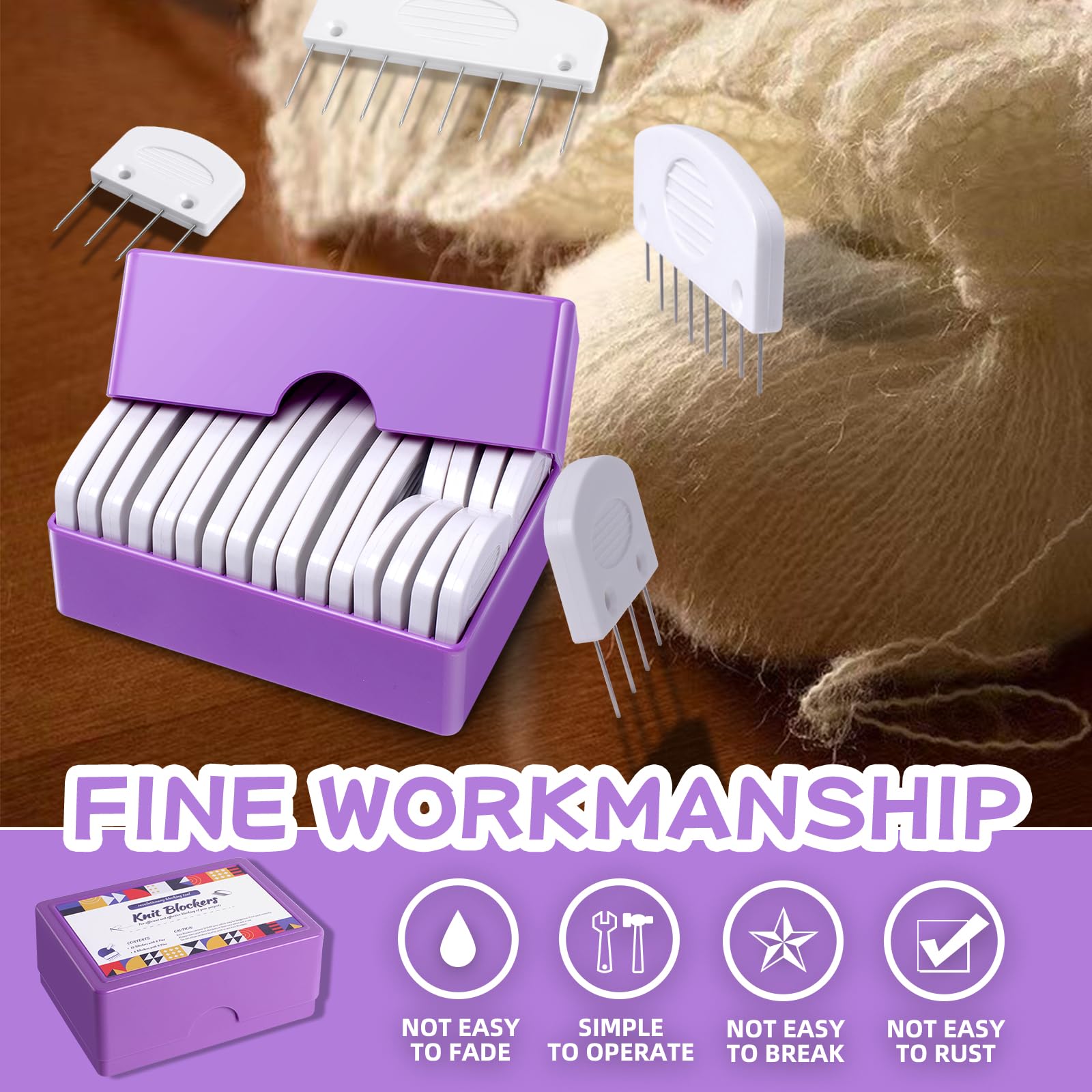 20Pcs Knit Blocking Pins Kit for Knitting & Crochet Projects - Perfect for Blocking Mats