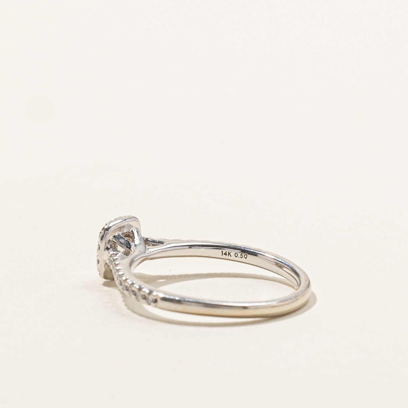 Halo Diamond Engagement Ring 0.50ctw Size 7.5 - Elegant Wedding Proposal Ring for Her, Perfect Anniversary Gift & Bridal Jewelry