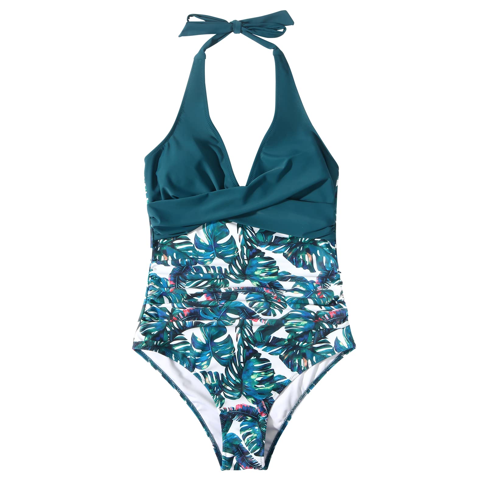 SUUKSESS Women's Sexy Tummy Control One Piece Swimsuit - Halter Push Up Bathing Suit for Beach, Pool & Vacation | High Waisted Slimming Swimwear for Women