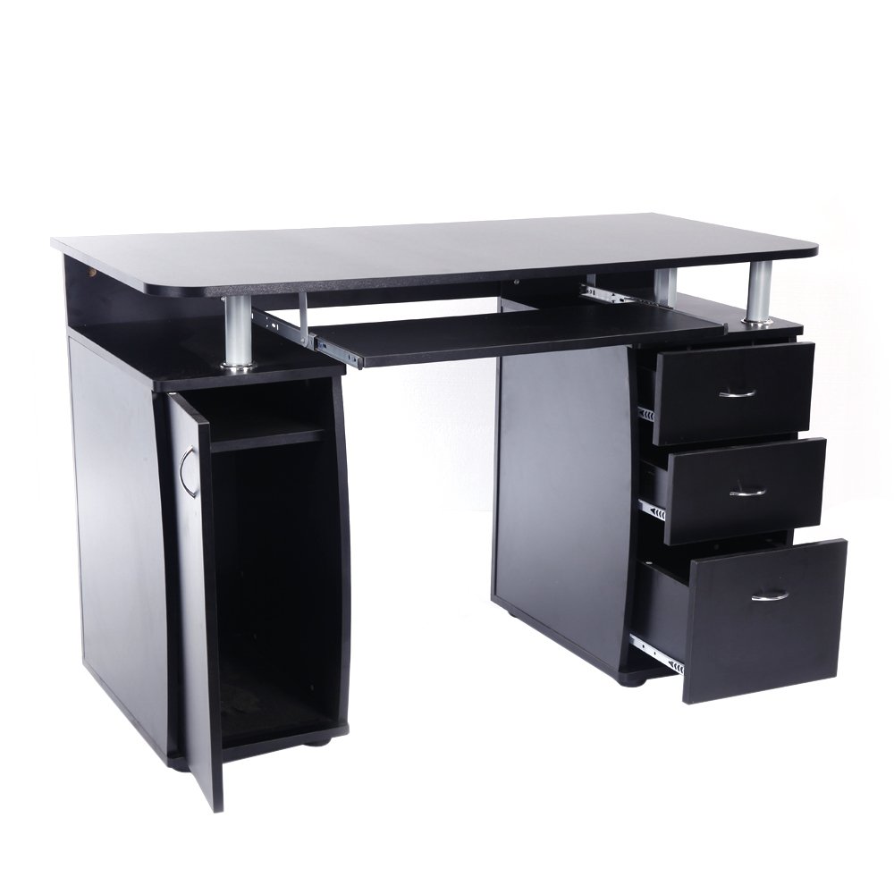 Ergonomic Computer Desk with Storage Drawer & Keyboard Tray - Home Office Desk, Study Writing Workstation for Small Spaces | Perfect for Remote Work, Online Classes & Gaming Setup