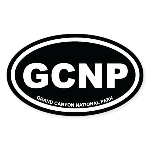 White - Black Grand Canyon National Park Oval Sticker
